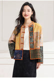 Yasmin Color-Block Polyester Short Cheongsam Coat