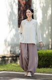 Priscilla Linen Caramel Vintage Cheongsam Top