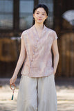 Vivian Light Pink Ramie Cheongsam Top