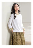 Grande Embroidered White Cheongsam Top