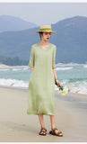 Sparkle Ramie Embroidered A-Line Cheongsam Dress