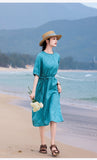 Crane Linen-Cotton Floral Cheongsam Dress