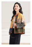 Yasmin Color-Block Polyester Short Cheongsam Coat