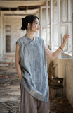 Zenaida Tie-Dye Ramie Cheongsam Top