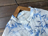 Annabella Blue Bamboo Leaf Long Cheongsam Cardigan