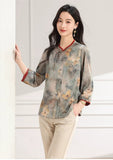 Yolanda Floral Print Mandarin Collar Cheongsam Top