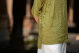 Bryony Linen Frog-Button Cheongsam Top