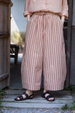 Ursula Tricolor Stripe Cotton Cheongsam Pants