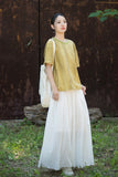 Nerissa Cotton-Ramie Tie-Dye Cheongsam Top