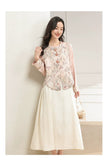 Elowen 2-Piece Pink Polyester Cheongsam Set