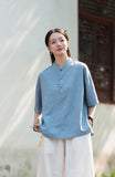 Taya Linen Cotton Modern Qipao Top