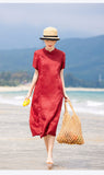 Isolde Red Embroidered Cheongsam Dress