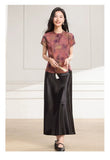 Scale Light Purple Pattern Silk Cheongsam Top