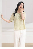 Ensemble Loose Polyester Short Sleeve Cheongsam Top