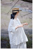 Bellatrix Light Linen White Cheongsam Top