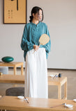 Undine Light Green Tie-Dye Cheongsam Cardigan