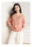 Veronica Embroidered Ramie Cheongsam Shirt