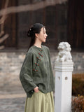Begonia Hand-Dyed Ramie Cheongsam Top
