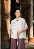 Arabella Linen Tencel Cheongsam Top