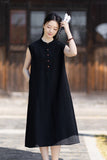Clarice Linen A-Line Cheongsam Dress