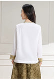 Grande Embroidered White Cheongsam Top