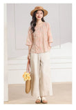 Sana Ramie Floral Cheongsam Top