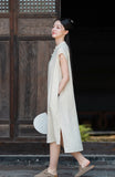 Petunia Linen Ramie Cheongsam Dress