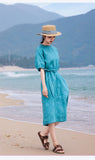 Crane Linen-Cotton Floral Cheongsam Dress