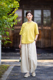 Rhiannon Tie-Dye Cotton-Linen Cheongsam Top