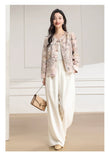 Bamboo Pink Floral Polyester Cheongsam Top