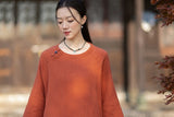 Regent Color-Block Raw Linen Cheongsam Top