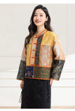 Yasmin Color-Block Polyester Short Cheongsam Coat