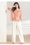 Veronica Embroidered Ramie Cheongsam Shirt