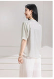 Kunzite Floral Print Polyester Cheongsam Top