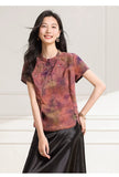 Scale Light Purple Pattern Silk Cheongsam Top