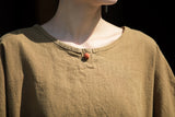 Dusk Ramie Blend Cheongsam Top