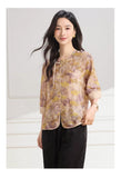 Twilight Loose Fit Yellow Purple Cheongsam Top