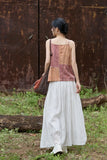Patrician Linen Ramie Spliced Tie-Dye Tank Cheongsam Top