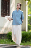 Taya Linen Cotton Modern Qipao Top