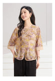 Twilight Loose Fit Yellow Purple Cheongsam Top