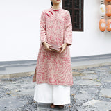 Ballad Floral Cotton Cheongsam Dress