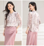 Agate Loose Fit Patterned Cheongsam Top