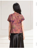 Scale Light Purple Pattern Silk Cheongsam Top