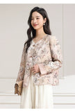 Bamboo Pink Floral Polyester Cheongsam Top