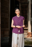 Georgiana Linen Mandarins Collar Cheongsam Top
