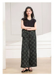 Kira 2-Piece Black Green Pattern Cheongsam Set