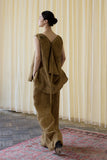 Federica Linen Dapple Brown Cheongsam Top