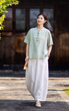 Equinox Linen Lyocell Cheongsam Top