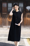 Clarice Linen A-Line Cheongsam Dress