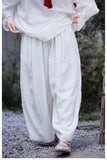 Esmeralda Linen Wide-Leg Cheongsam Pants